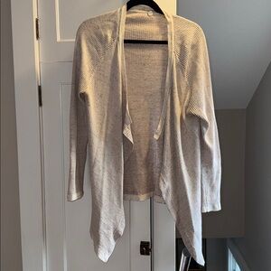 Open Front Waffle Knit Cardigan